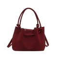 Borsa a mano retrò rosso scuro con manici circolari e dettaglio nodo con finitura opaca - Rosso