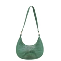Sac hobo vert à motif crocodile avec garniture dorée pour le quotidien des femmes - Vert