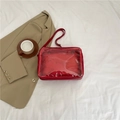 Borsa a tracolla rossa in stile giapponese con finestra in PVC trasparente e cinturino - Rosso
