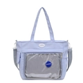 Light purple Ita bag with clear display window and mesh layer for badges and pins - Blue