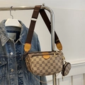 Sac bandoulière 3-en-1 monogramme marron avec chaîne dorée et petit porte-monnaie - Khaki Clair