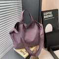 Bolso tote minimalista de lona morada con gran capacidad para el uso diario y oficina - Morado