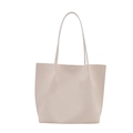 Minimalistische cremefarbene geflochtene Tote-Bag aus Kunstleder mit Schulterriemen - Weiß