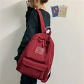 Zaino minimalista in nylon bordeaux per studenti in un contesto di vita scolastica - Borgogna