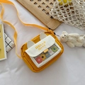 Cute yellow crossbody bag for girls with 3D animal ears and transparent flower pocket - Yellow