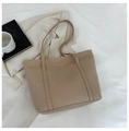 Minimalistische beige gesteppte Tragetasche mit geometrischem Muster für Büro und Alltag - Khaki