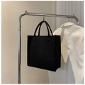 Borsa tote nera con motivo a serpente di grande capacità per il pendolarismo d'ufficio - Nero