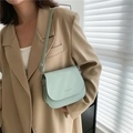 Bolso bandolera chic en cuero PU verde menta claro con correa ajustable para mujer - Verde