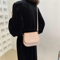 Bolso bandolera de silla de montar minimalista en color albaricoque para mujer - Caqui