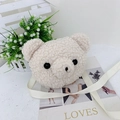 Simpatica borsa a tracolla in peluche a forma di orso bianco per bambini in lana - Bianco