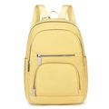 Mochila minimalista de nailon amarillo brillante con bolsillos dobles y asa superior - Amarillo