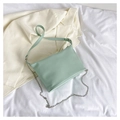 Chic mint green crossbody bag with textured leather and silver chain strap details - Green