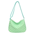 Sac à main en nylon vert menthe à pois blancs avec bandoulière réglable - Vert