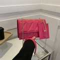 Borsa a tracolla trapuntata rosa acceso con catena dorata e borsellino rimovibile - Borsa Principale E Stile Pochette Sospesa / Rosa
