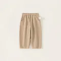 Classic khaki toddler boys casual trousers with elastic waistband and curved side pockets - 80 / Khaki