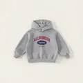 Felpa con cappuccio grigio classico per bambini con stampa di lettere stile retrò americano - 110 / Grigio Melange
