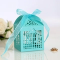 Scatola regalo a gabbia blu Tiffany con fiocco per confetti e bomboniere di matrimonio - Blu Tiffany