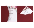 Elegante set di inviti di nozze bordeaux con motivi floreali e scheda RSVP - Rosso scuro