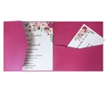 Elegante set di inviti di nozze fucsia tagliati al laser con inserto floreale - Rosso Porpora