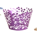 Pirottini per cupcake viola tagliati al laser con motivi a vite per feste eleganti - 5cm / Viola scuro