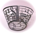 Laser cut black cupcake wrappers with musical notes and stave design for cake decoration - Coffee