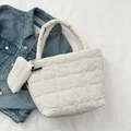 Bolso tote acolchado blanco con monedero a juego y cómodas asas suaves acolchadas - Blanco Roto
