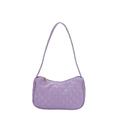 Bolso de hombro acolchado lavanda con diseño de diamantes y correa fina de mujer - Morado