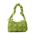 Borsa a nuvola trapuntata verde erba con tracolla plissettata da donna casual - Verde