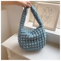 Borsa a mano blu Morandi con texture a bolle 3D e design a nuvola alla moda - Blu