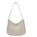 Bolso hobo minimalista blanco crema en cuero sintético liso con correa fina elegante - Blanco