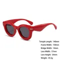 Gafas de sol retro rojas de gran tamaño con cristales grises y detalles dorados - Montura Roja Lente Gris
