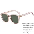 Retro round sunglasses in pink frame with green lenses and gold arrow detail - Z3689 Light Tea