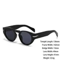 Retro round black sunglasses with silver arrow rivets and dark grey tinted lenses - Z3765 Glossy Black Gray Lens