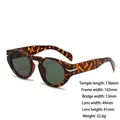 Retro round tortoise shell sunglasses with dark green lenses and size specifications - Z3765 Tortoise