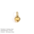 Polished 14K gold plated stainless steel heart charm in 9x7mm size for jewelry making - Minimalist Heart Pendant / Gold (ZP36261)
