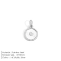 Polished heart shaped stainless steel pendant in silver finish measuring 15x13mm - Silver (JP43613)