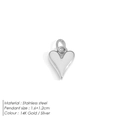 Sleek silver stainless steel heart pendant in minimalist 1.6x1.2cm size design - Silver (AP35018)