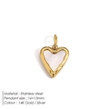 14K gold plated heart pendant in stainless steel for DIY jewelry, size 16x13mm - Gold (JP43344)