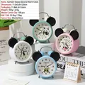 3 inch panda alarm clock with twin bells in white pink and green color options - 7099 Panda Alarm Clock (3-inch) / Random Styles