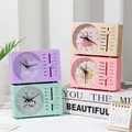 Cartoon silent snooze alarm clock with animal illustrations in four candy colors - 221 Rectangular Silent Alarm Clock / Random Styles
