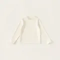 Haut en tricot crème à manches longues pour filles avec volants délicats et finitions douces - 160 / Pré-vente Blanc Cassé