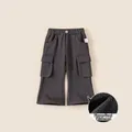 Pantalón cargo gris oscuro para niña con forro polar térmico y bolsillos laterales - gris oscuro / 80