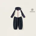 Ensemble bébé 2 pièces veste à capuche et pantalon cargo au design bicolore crème et bleu - Haut Et Bas / Blanc Cassé / 80
