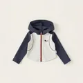Veste à capuche enfant bleu marine et gris avec motif chien et fermeture éclair - Hauts / Pré-vente Gris Chiné Blanc / 80