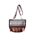 Ethnic style crossbody bag featuring colorful embroidery patterns and fringe tassels - Pink Ethnic (Style 3)