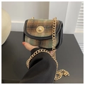 Mini sac à bandoulière vintage en laine à carreaux verts avec chaîne dorée - Vert