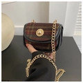 Mini sac bandoulière vintage en laine à carreaux avec chaîne dorée rouge et vert - Rouge