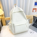 Minimalistische witte nylon studentenrugzak met grote capaciteit voor school en dagelijks - Eén maat / Wit