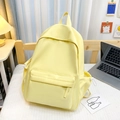 Minimalistische lichtgele nylon rugzak met grote capaciteit voor studenten thuis - Eén maat / Geel