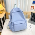 Zaino per studenti minimalista blu lavanda ad alta capacità con tasche laterali - Taglia unica / Blu